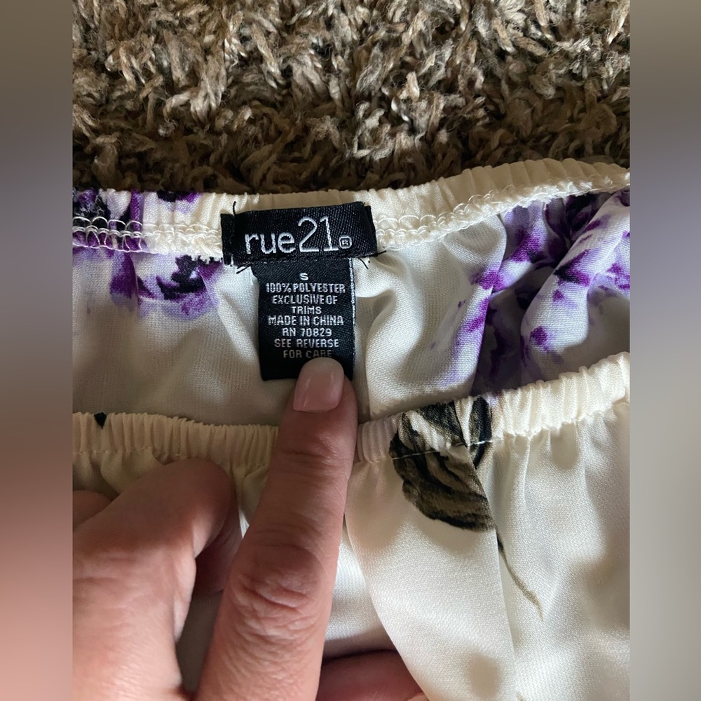 Rue 21 floral Romper off the shoulder dress- Formal - Picture 7 of 8